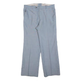 TREVIRA Mens Wool Blend Light Blue Regular Fit Straight Leg Trousers W34 L30