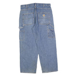 CARHARTT Mens Relaxed Blue Denim Jeans W36 L30 Workwear Zip Closure