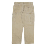 DICKIES Mens Beige Regular Fit Straight Denim W36 L30 Zip Cotton Blend Workwear