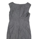CALVIN KLEIN Womens Grey Fit & Flare Cotton Blend Dress M Elegant Workwear