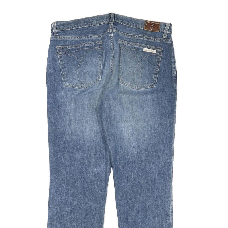 CALVIN KLEIN JEANS Womens Regular Fit Blue Denim Straight Cotton Blend W33 L29