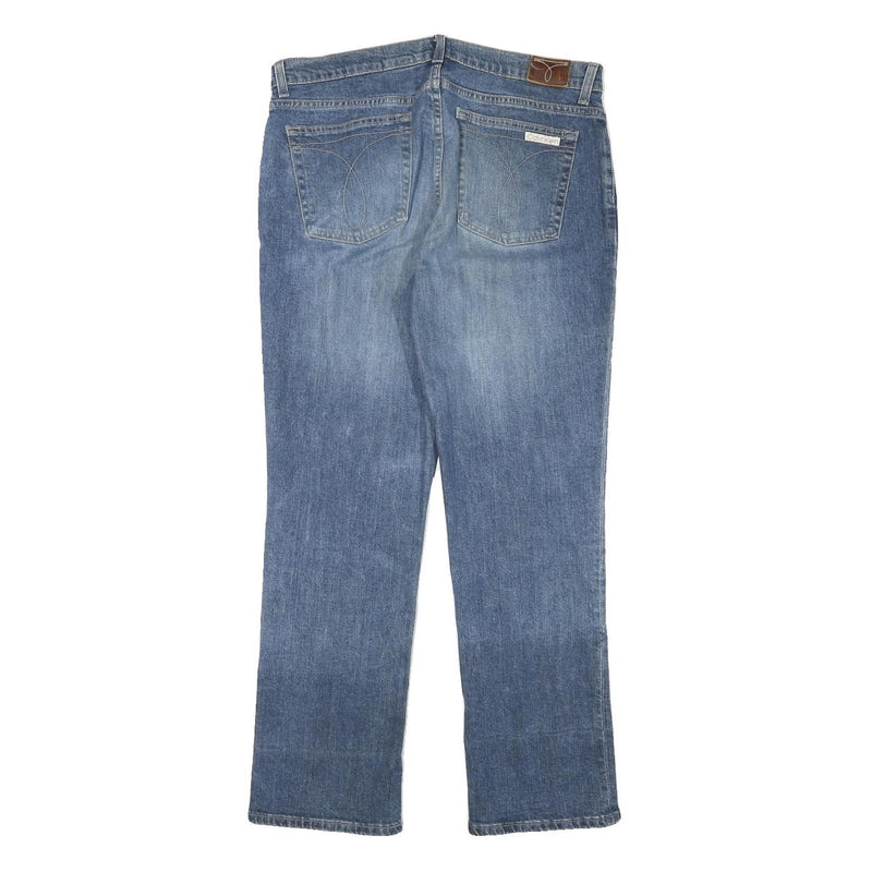 CALVIN KLEIN JEANS Womens Regular Fit Blue Denim Straight Cotton Blend W33 L29