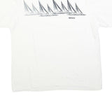 NAUTICA Mens White Graphic T-Shirt M Short Sleeve Crew Neck Sailing Print