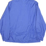 SPORTMASTER Womens Blue Hooded Nylon Jacket L Lightweight Windbreaker Half Zip