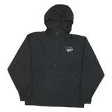 CHAMPION Mens Black Zip Hooded Outdoor Jacket S Polyester Blend Woven Plain