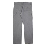DICKIES Mens Cotton Blend Grey Regular Straight Trousers W36 L34 Casual Workwear
