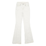 BAN-JARA Womens Regular Fit Flared Denim White Cotton Blend Zip W22 L32 Jeans