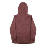 THE NORTH FACE Womens Maroon Red Reversible Hooded Jacket S Polyester Puffer