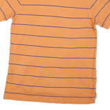 TOMMY HILFIGER Mens Orange & Blue Stripe Short Sleeve Polo Shirt M Casual Summer