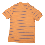 TOMMY HILFIGER Mens Orange & Blue Stripe Short Sleeve Polo Shirt M Casual Summer
