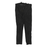 Womens Black Leather Slim Fit Zip Trousers W30 L28 Stylish Comfortable