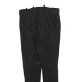 Womens Black Leather Slim Fit Zip Trousers W30 L28 Stylish Comfortable