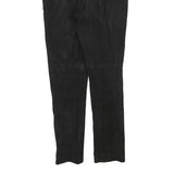Womens Black Leather Slim Fit Zip Trousers W30 L28 Stylish Comfortable