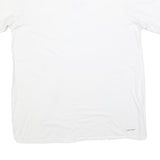 CALVIN KLEIN Mens White Cotton Blend T-Shirt M Short Sleeve V-Neck Plain Casual