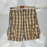 Levis Checked Cargo Shorts - 36W 10L Beige Cotton