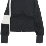 ADIDAS Womens Black & White Track Jacket UK 12 Polyester Zip Classic Sportswear