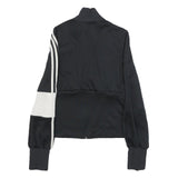 ADIDAS Womens Black & White Track Jacket UK 12 Polyester Zip Classic Sportswear