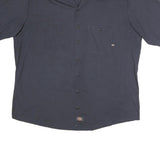 DICKIES Mens Black Polyester Blend Short Sleeve Work Shirt 2XL Durable
