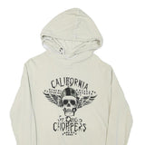 ST DIEGO Womens Cream California Choppers Cotton Blend Hoodie M Skull Print