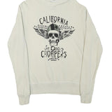 ST DIEGO Womens Cream California Choppers Cotton Blend Hoodie M Skull Print