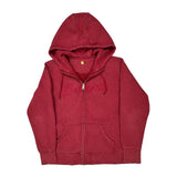 Carhartt Spellout Hoodie - XL Red Cotton Blend