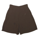 Womens Brown Casual Polyester Blend Shorts M W26 Pleated High Waist