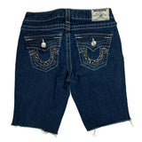 True Religion Studded Denim Shorts - 28W UK 6 Dark Wash Denim