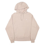CHAMPION Mens Beige Pullover Hoodie S S Logo Cotton Blend Casual Sweatshirt