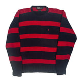 Polo By Ralph Lauren Striped Jumper - Large Navy Cotton