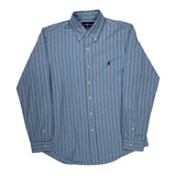 Ralph Lauren Striped Shirt - Large Blue Cotton