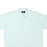 Mens White & Light Blue Cotton Blend Short Sleeve Shirt XL Casual Summer Wear