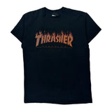 Flame Logo Thrasher Graphic T-Shirt - Medium Black Cotton