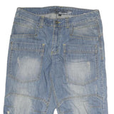 TOM TOMPSON Mens Shorts Blue Denim L W36 Casual Cargo Pockets