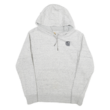 CARHARTT Womens Grey Hoodie S Cotton Blend Pullover Logo Print Drawstring