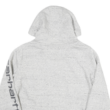 CARHARTT Womens Grey Hoodie S Cotton Blend Pullover Logo Print Drawstring