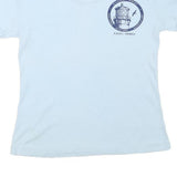 FUNTEES Womens Blue Graphic T-Shirt L Short Sleeve V-Neck Kauai Hawaii Design