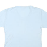 FUNTEES Womens Blue Graphic T-Shirt L Short Sleeve V-Neck Kauai Hawaii Design