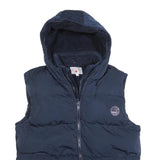 SOUL CAL & CO Womens Navy Blue Hooded Puffer Jacket 2XL Polyester Blend Zip