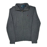 Polo By Ralph Lauren 1/4 Zip - Large Gray Cotton