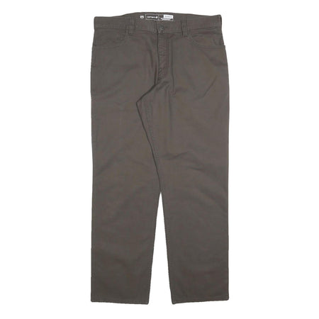 CARHARTT Mens Cotton Brown Relaxed Straight Trousers W36 L32 Workwear Casual