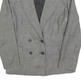 PENNY BLACK Womens Black & White Houndstooth Blazer Jacket UK 12 Wool Tailored