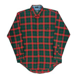 Chaps Ralph Lauren Checked Shirt - Medium Green Cotton