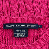 Ralph Lauren Sport Sweater - Large Pink Cotton