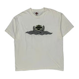 Motorcycles Harley Davidson Graphic T-Shirt - XL White Cotton