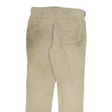 CARHARTT Mens Regular Fit Beige Cotton Blend Straight Leg Trousers W32 L32