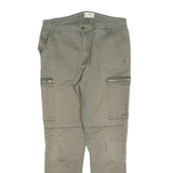 TALLY WEIJL Womens Cotton Blend Slim Khaki Green Slim Cargo Trousers W30 L27