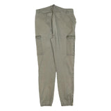 TALLY WEIJL Womens Cotton Blend Slim Khaki Green Slim Cargo Trousers W30 L27