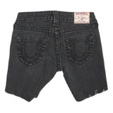 TRUE RELIGION Womens Shorts Black Denim Cut-Off XXS W25 Distressed Hem
