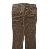 LAUREN RALPH LAUREN Womens Cotton Blend Brown Slim Straight Trousers W30 L30