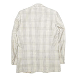 BOSS HUGO BOSS Mens Beige & Grey Checked Blazer Jacket L Polyester Blend Plain